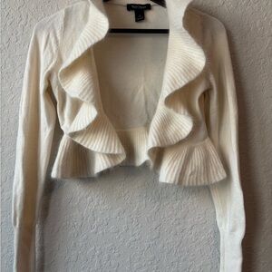 White House Black Market Ruffled Sweater